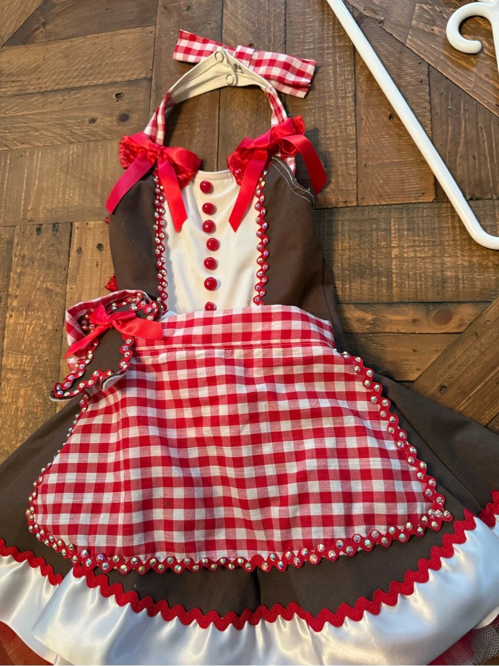 Weissman Brown, Red & White Girls' Dance Costume Dress